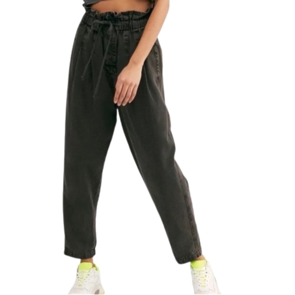 Free People Black High-Waisted Trousers